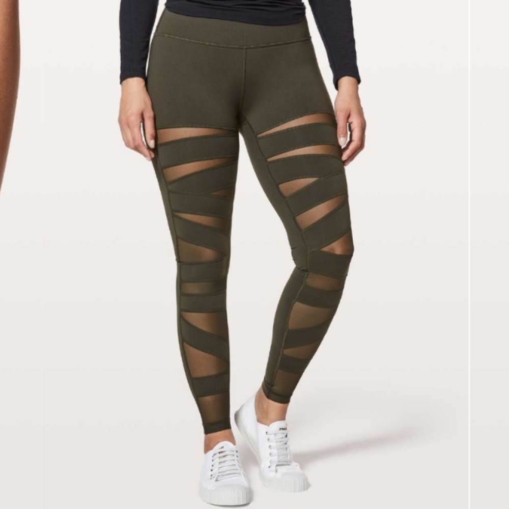 Lululemon Wunder Under High Rise Tech Olive Green Size 6 - Picture 1 of 6